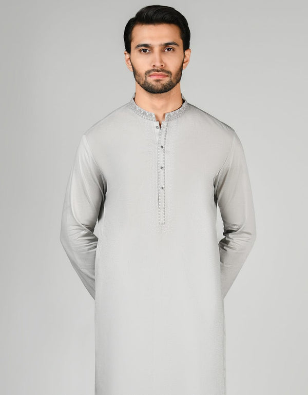 DULL GREY COTTON KURTA