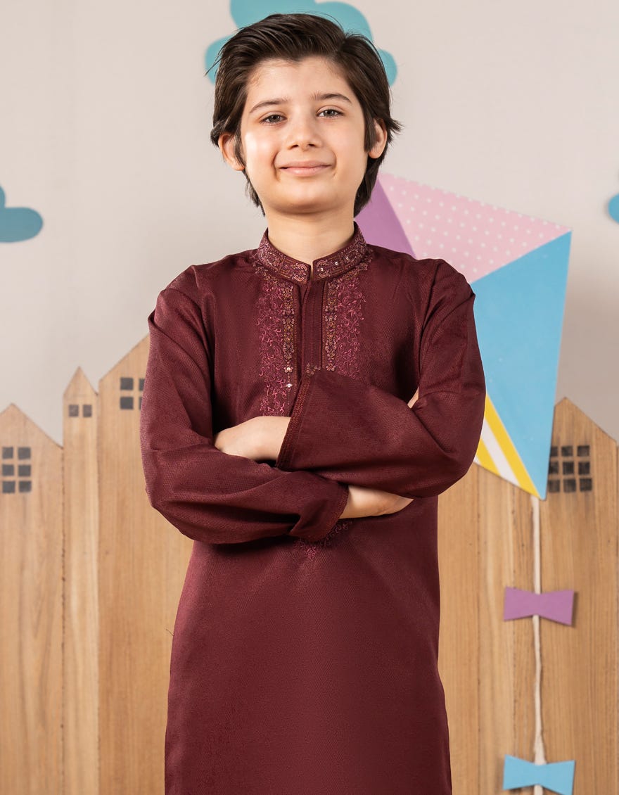 Maroon Boys Formal Kurta