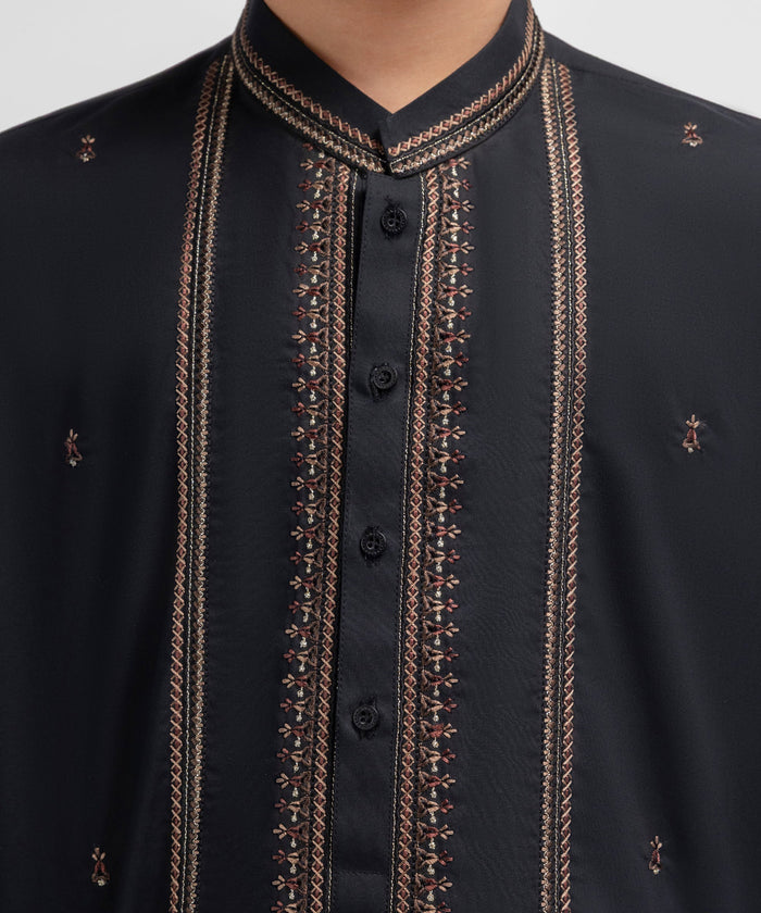 Black Formal Cotton Kurta