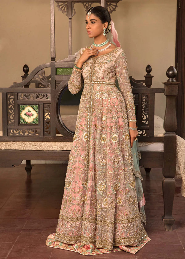 Pakistani Wedding Dress in Pink Gown Lehenga Style