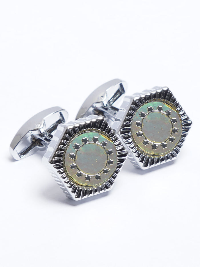 Silver Contrast Designer Cufflink (Cufflink-693)