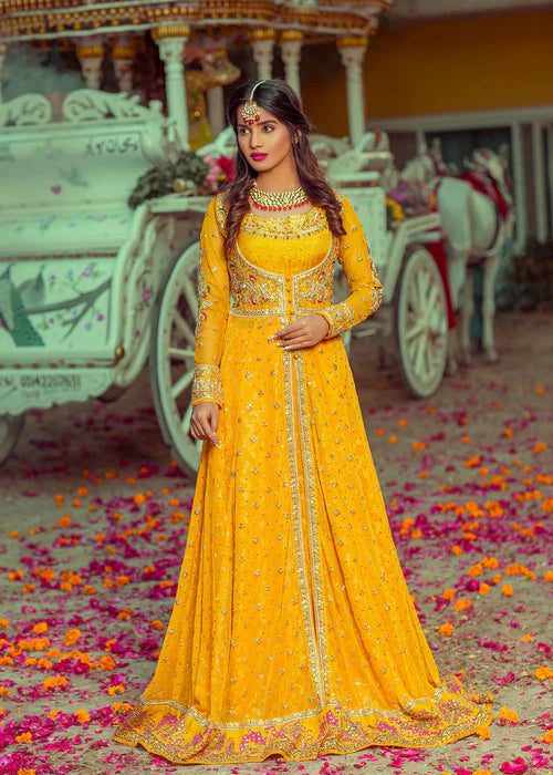 Yellow Mendhi Mayun Dress