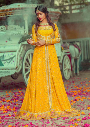 Yellow Mendhi Mayun Dress