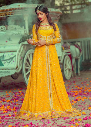 Yellow Mendhi Mayun Dress