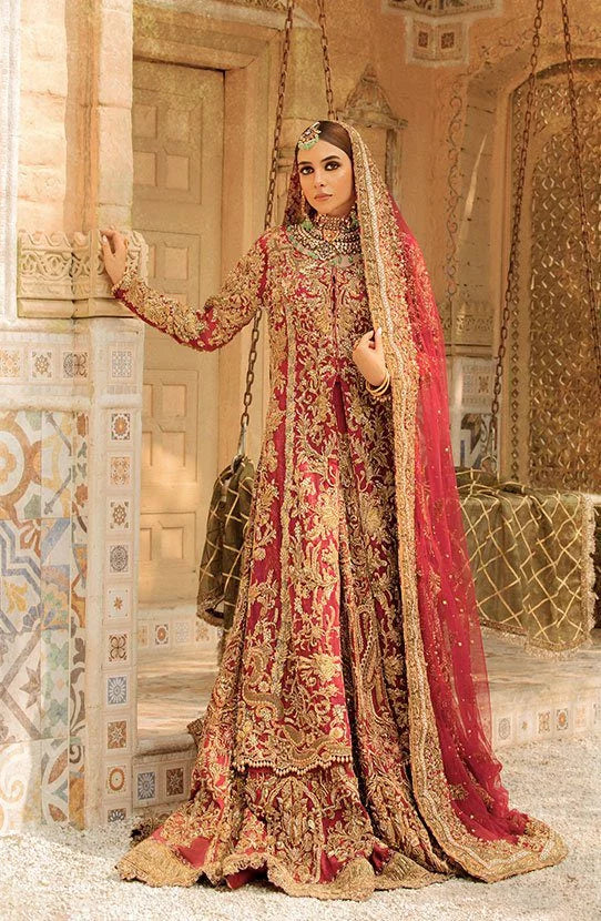 Front Open Shirt and Lehenga in Parisian Embroidery with a Dupatta