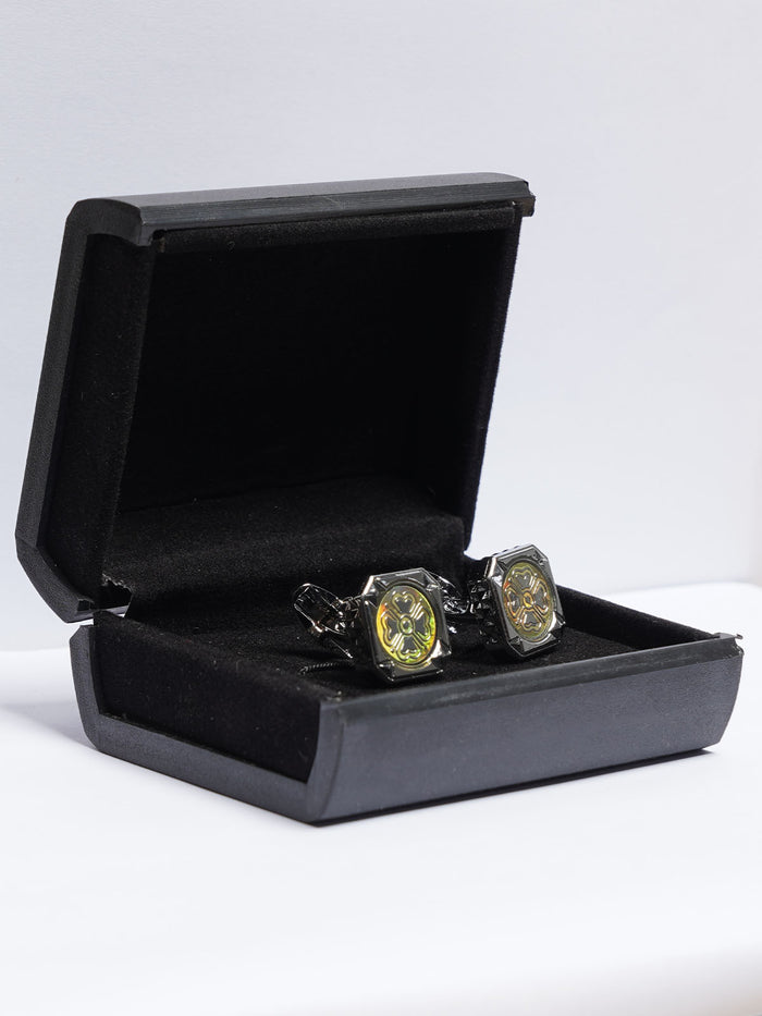 Silver Contrast Designer Cufflink (Cufflink-711)