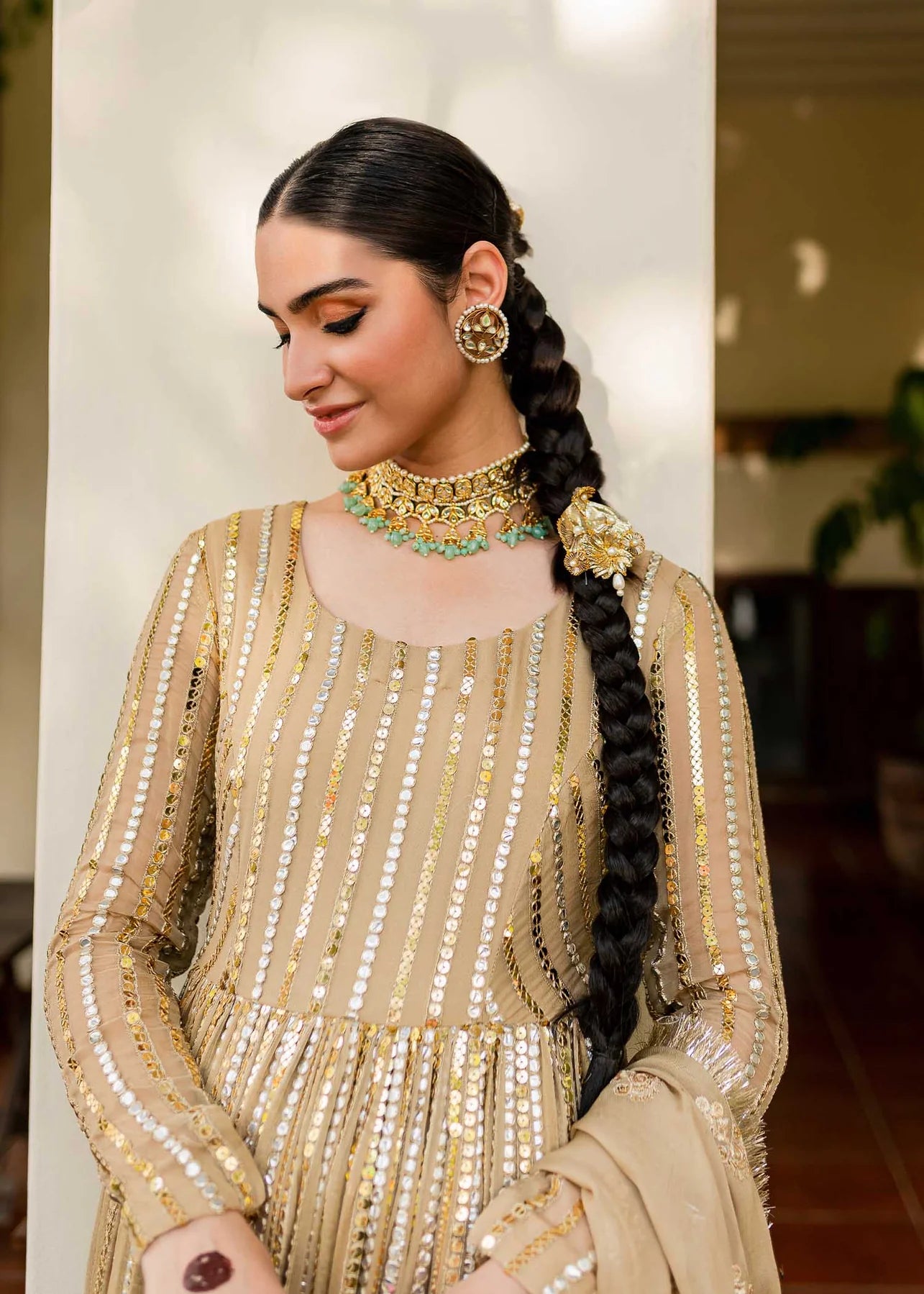 Golden sparkly peshwas