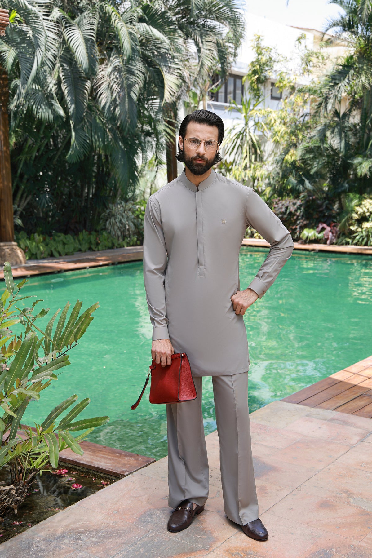 Beige Wash N Wear Kurta Pajama