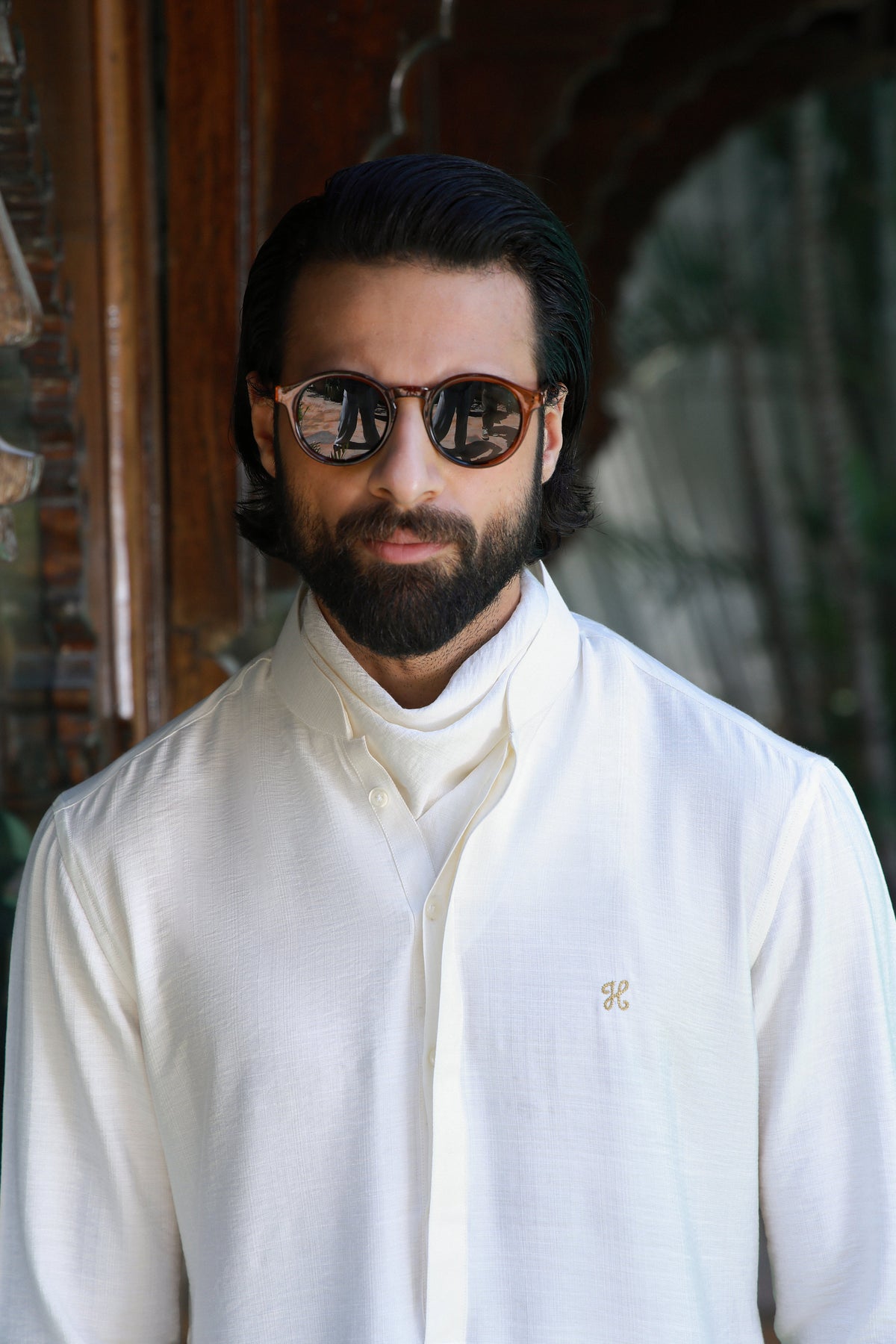Off White Linen Silk Kurta Pajama