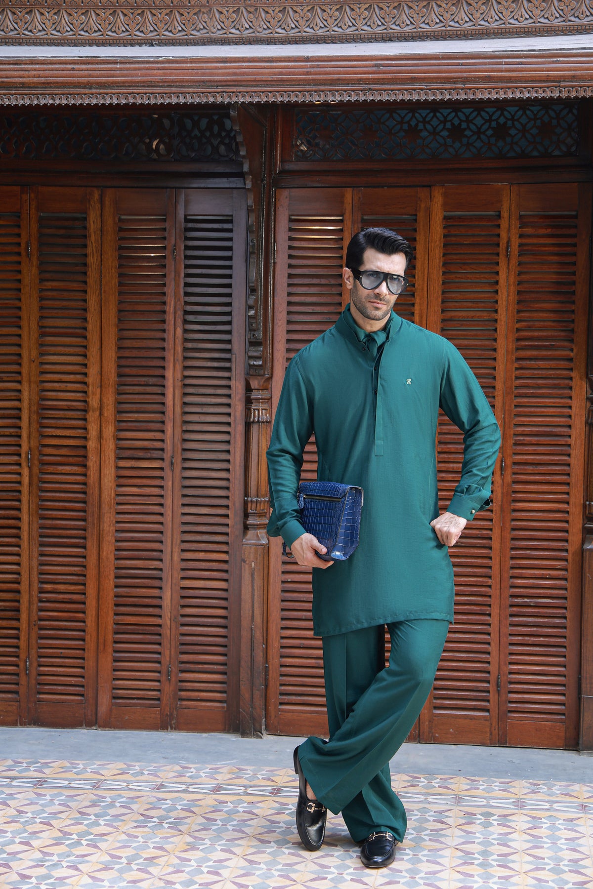 Green Linen Silk Kurta Pajama