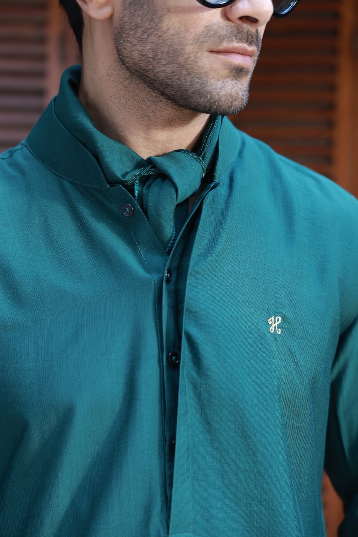 Green Linen Silk Kurta Pajama