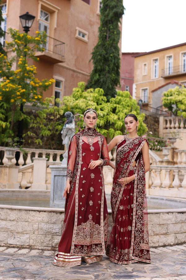 Maroon Saree