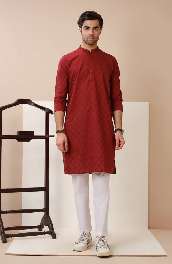 Schiffli Embroidered Kurta