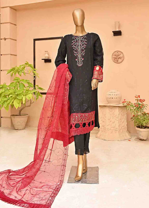 AMC-4012- 3 Piece Embroidered Chiffon