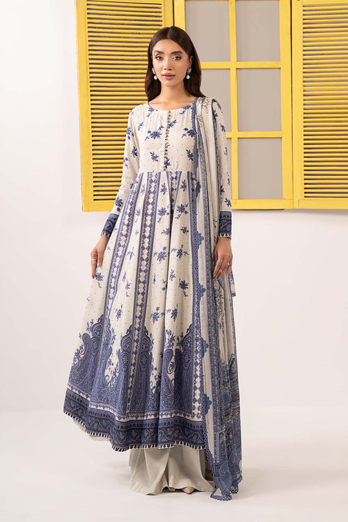 3 Piece Embroidered Pk Raw Silk Suit DW-EF26-206-BEIGE