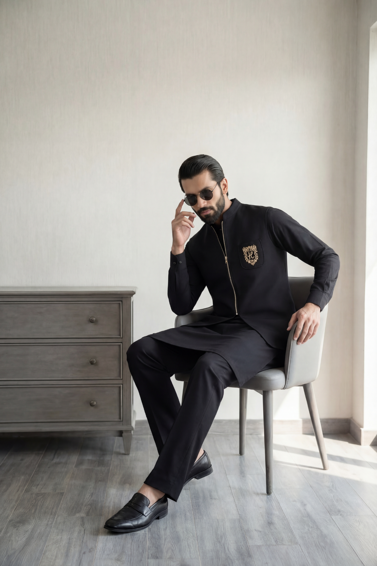 Black Zip-Front Waistcoat