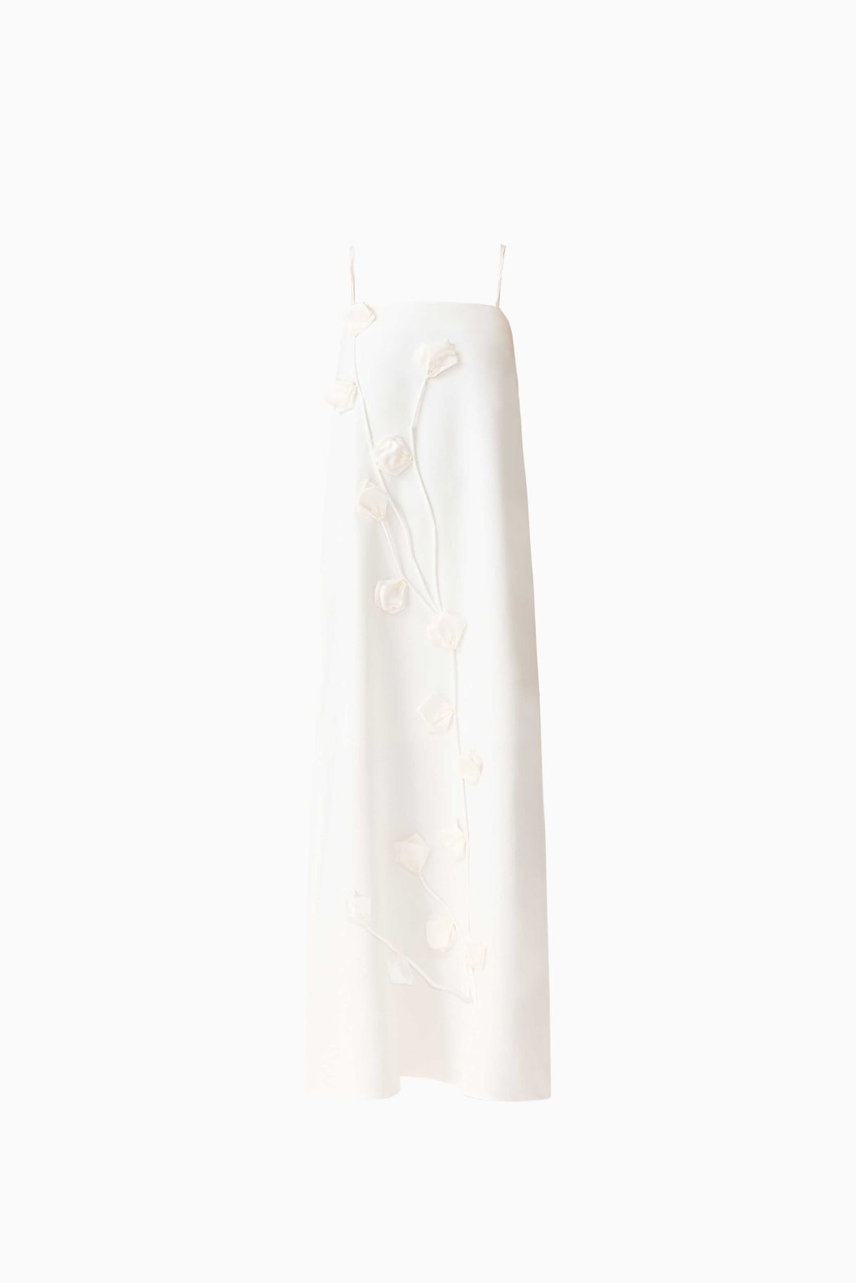 Nolana Floral Applique Gown in White