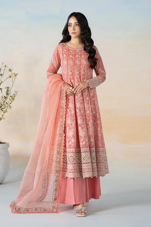 3 Piece Embroidered Lawn Suit DW-EF24-06R1-Pink