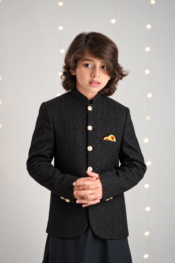 Prince Coat New Embroidery Lining Black