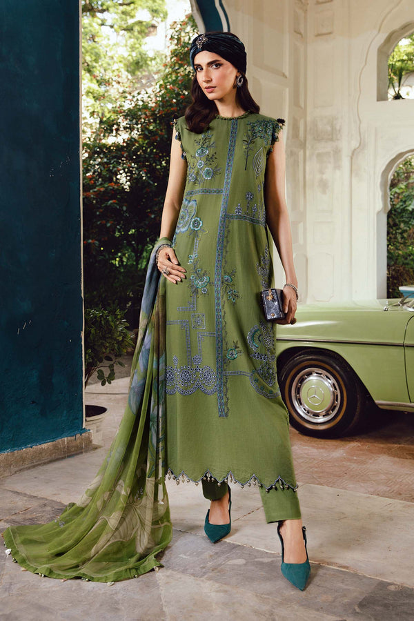 3 Piece Unstitched Embroidered Cambric Suit  MPT-2701-A