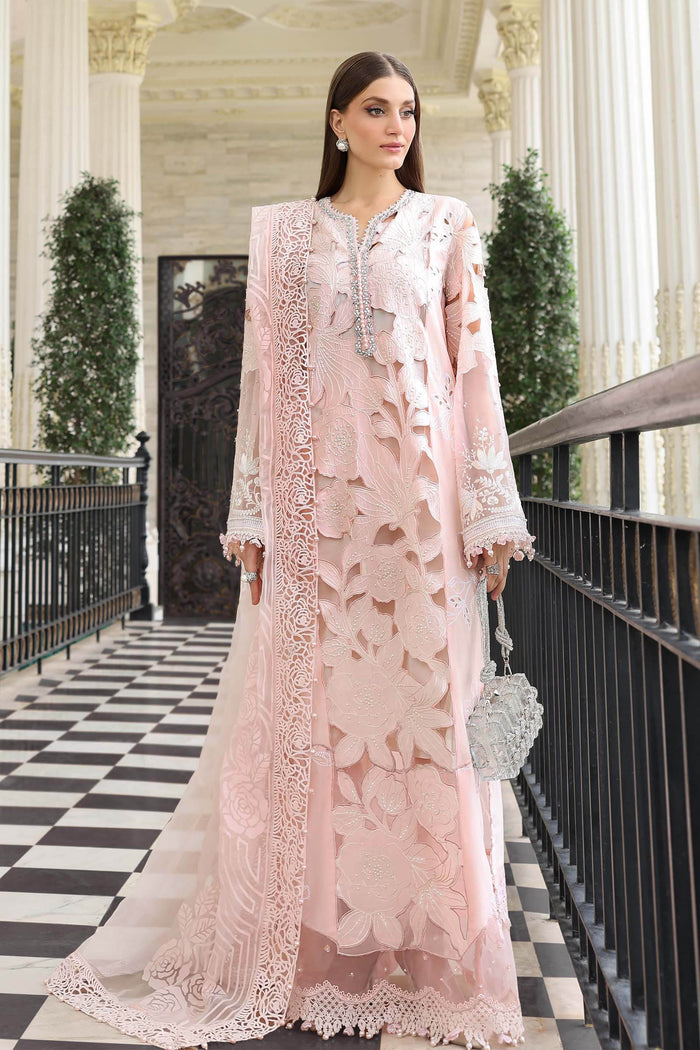 3 Piece Unstitched Embroidered Lawn Suit (Pink) | EL-26-02