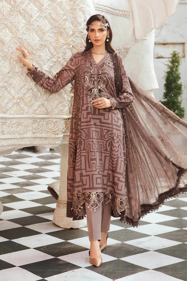 3 Piece Unstitched Embroidered Cambric Suit MPT-2703-B