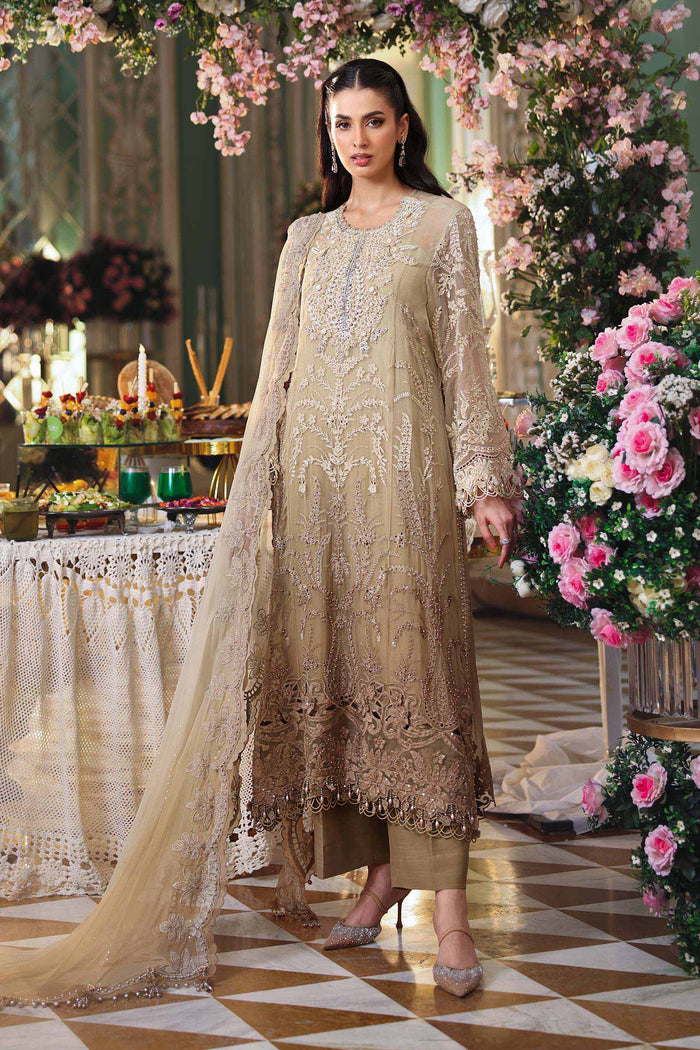 3 Piece Unstitched Embroidered Chiffon Suit