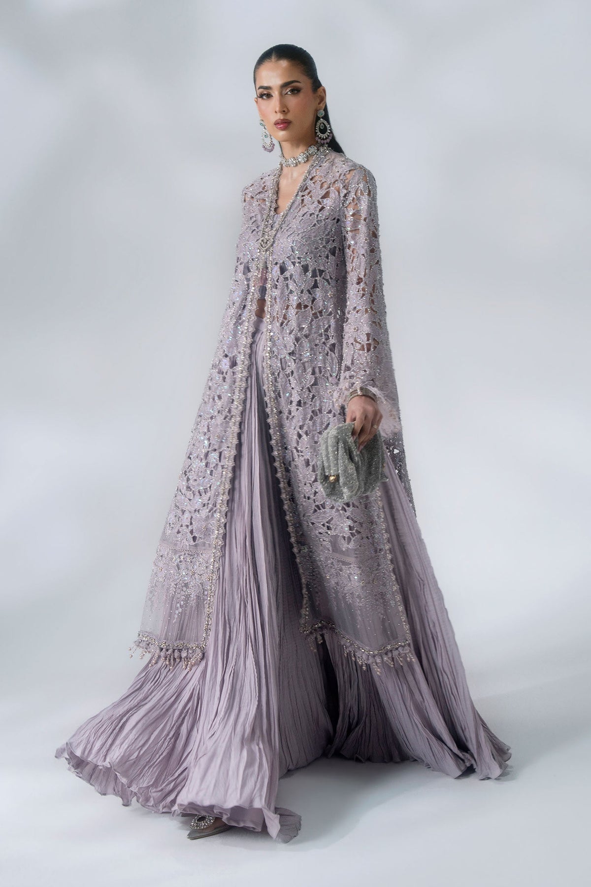 Maria B Mbroidered BD-3105 lilac organza suit