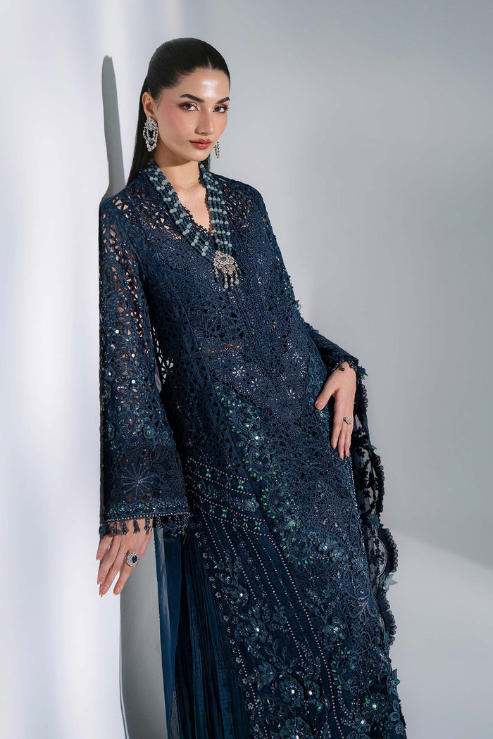 BD-3106 Teal Embroidered Organza Suit