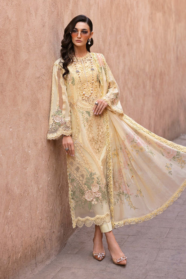 Yellow Embroidered Organza Suit