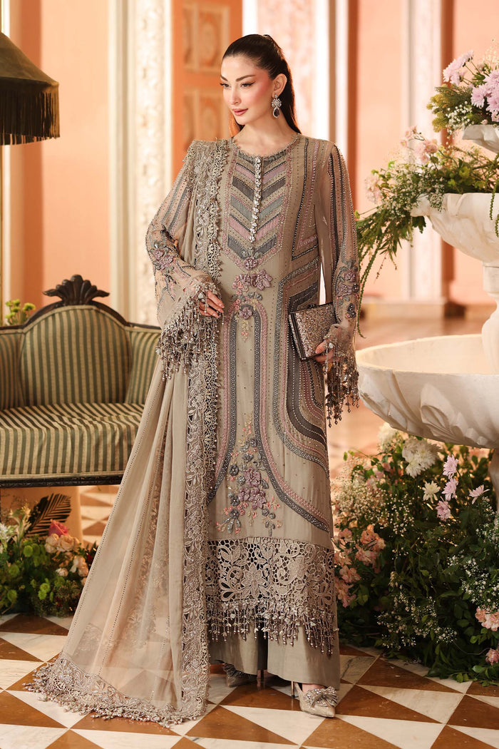 3 Piece Unstitched Embroidered Chiffon Suit