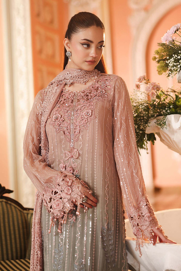 3 Piece Unstitched Embroidered Chiffon Suit