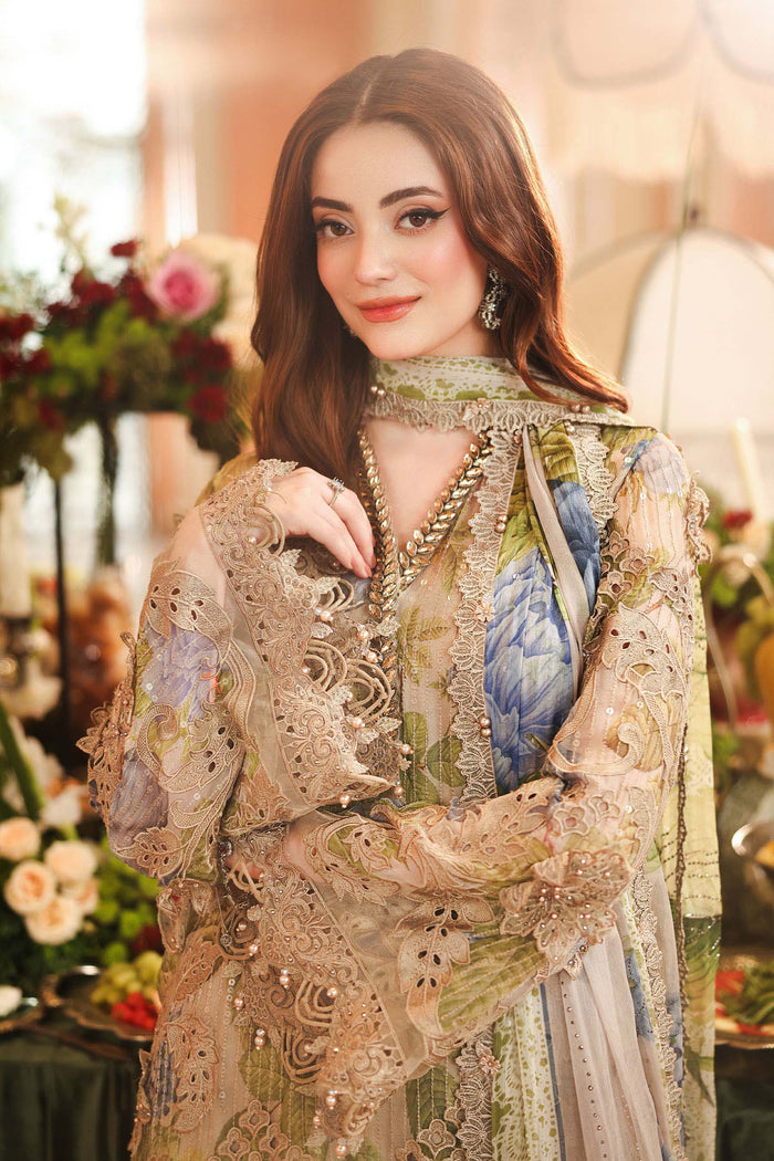 3 Piece Unstitched Embroidered Chiffon Suit