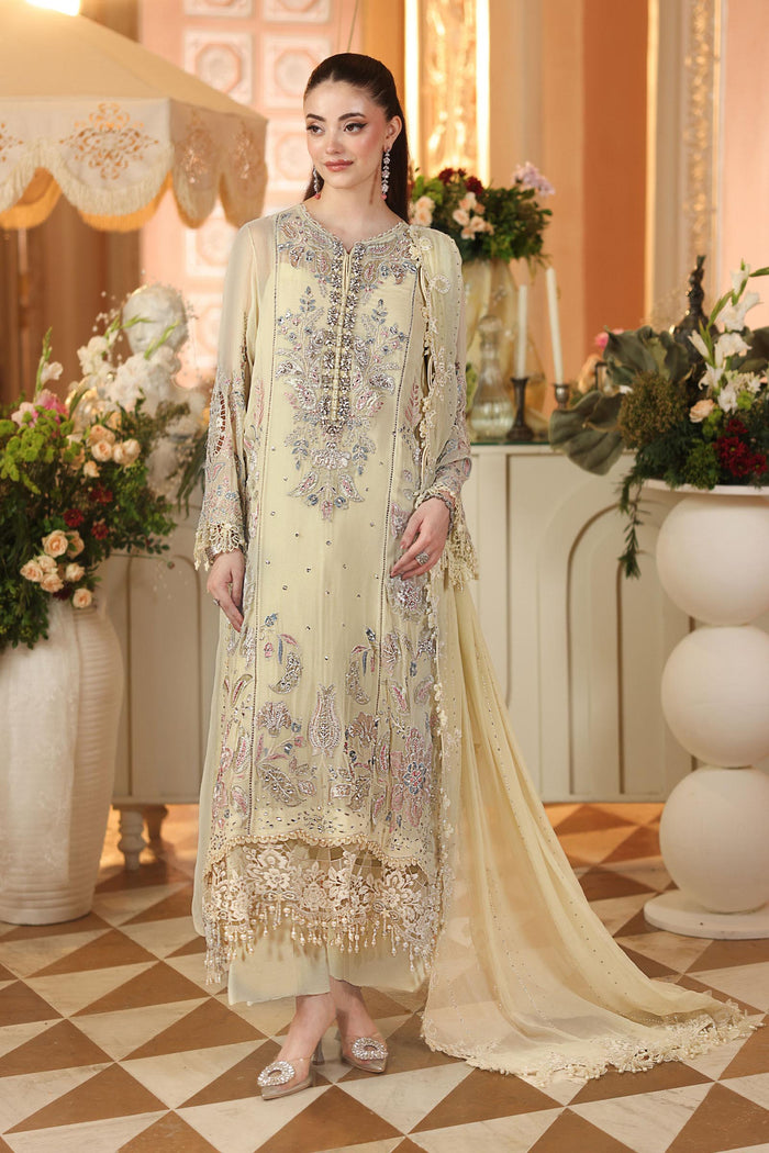 3 Piece Unstitched Embroidered Chiffon Suit