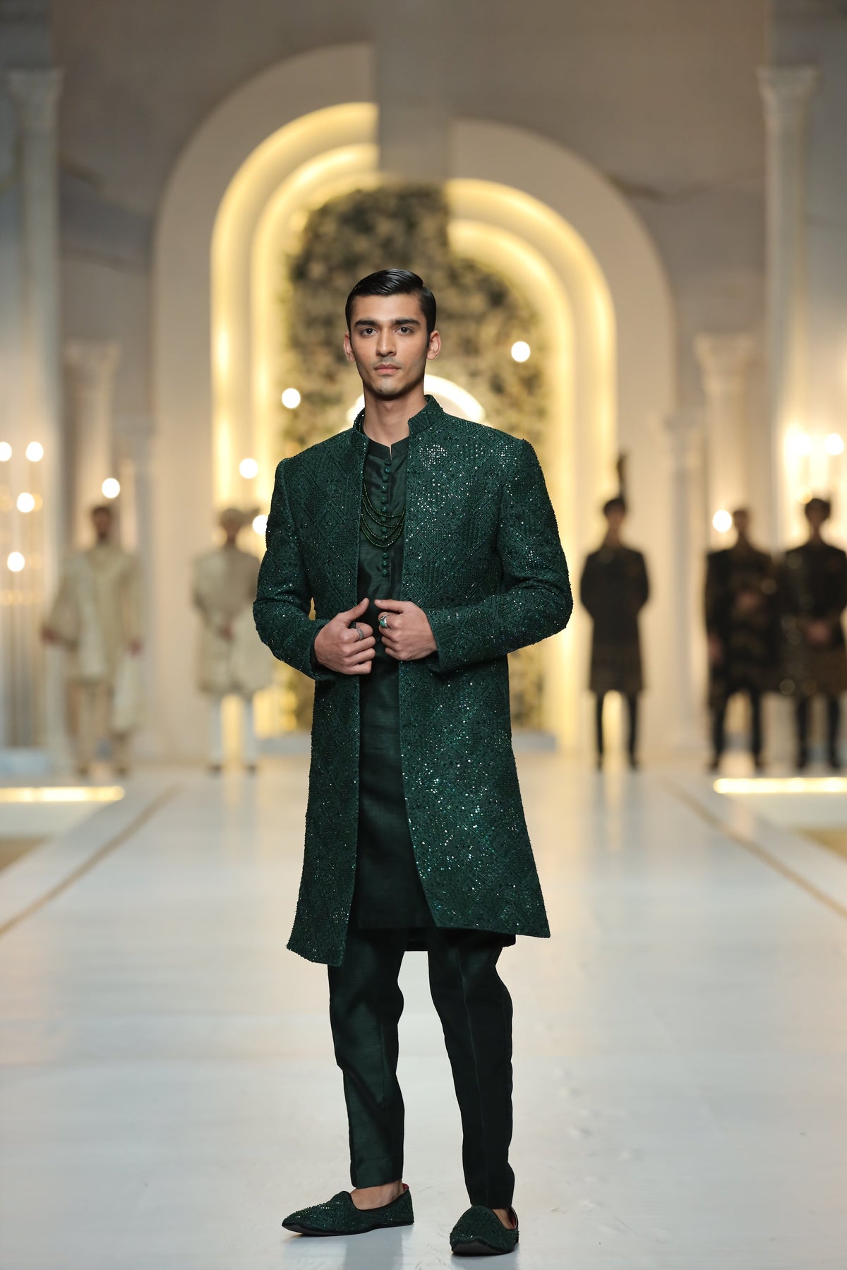 Bottle Green Sherwani