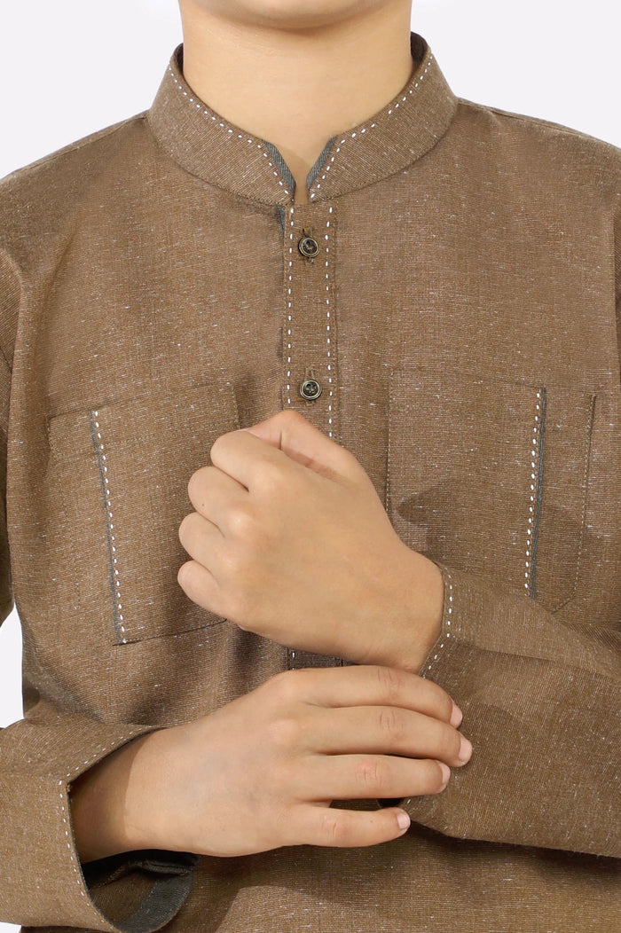 Light Brown Boys Kameez Shalwar