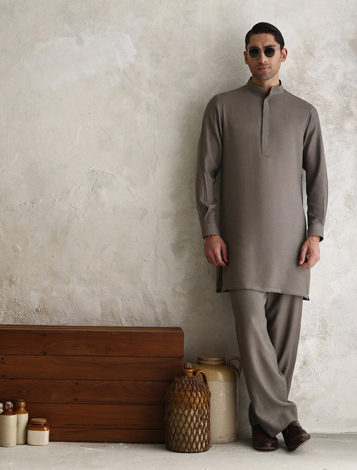 Light Green Textured Kurta Pajama