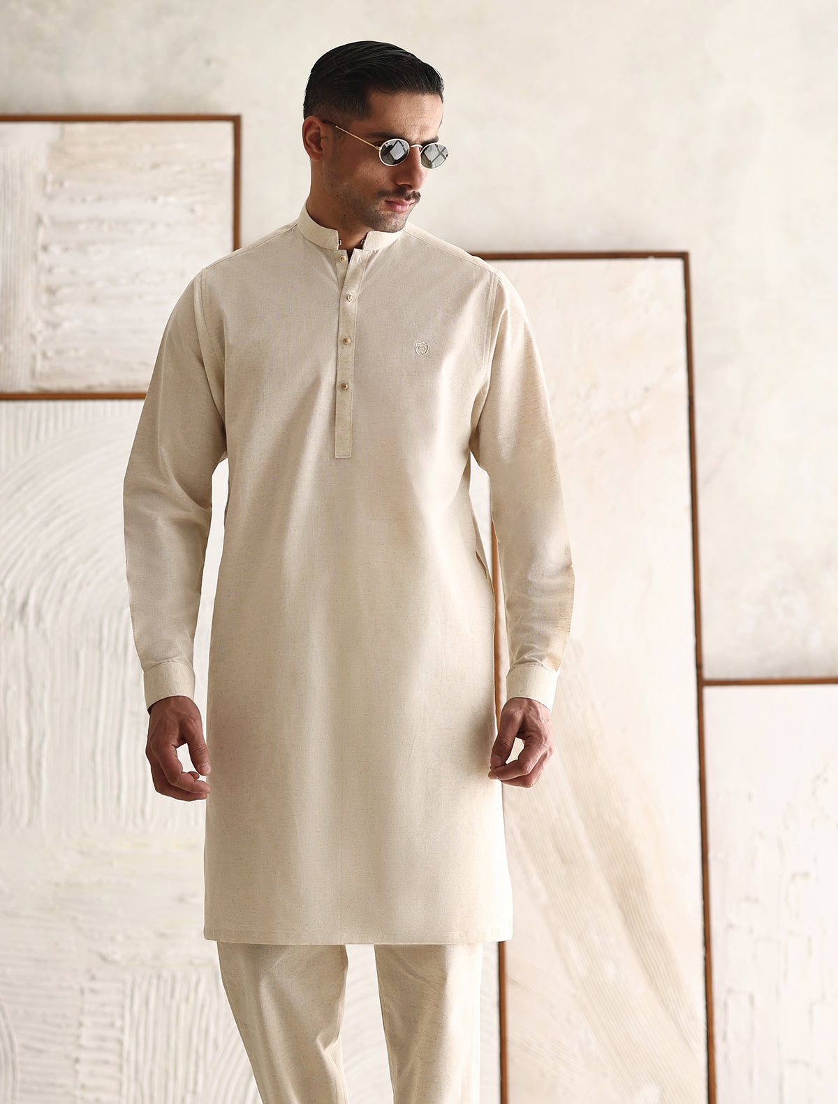 Cream Cotton Kurta Pajama