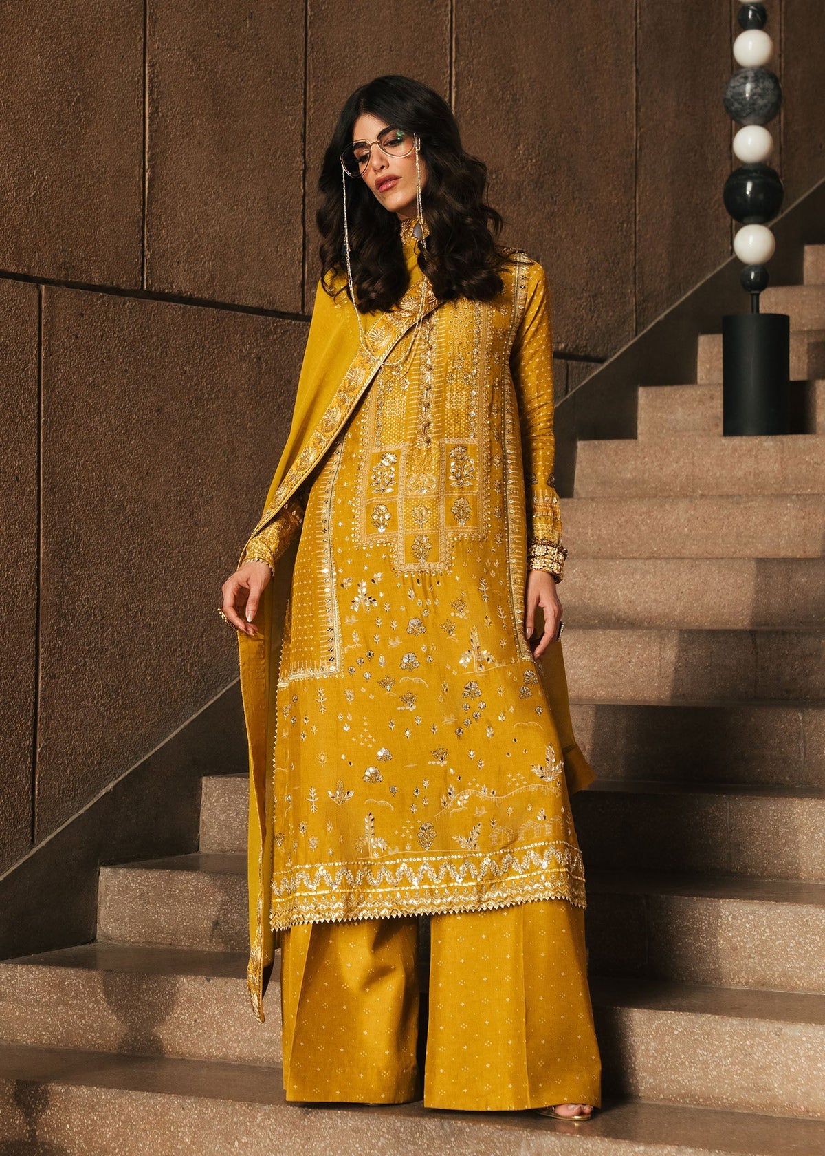 Patakha Amber 3 Piece Tussal Silk