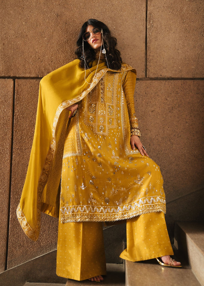Patakha Amber 3 Piece Tussal Silk
