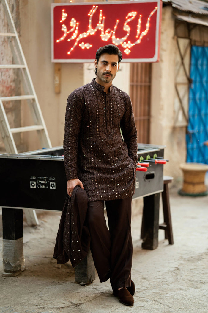 Sheesh - Posh Dark Brown Kurta Pajama