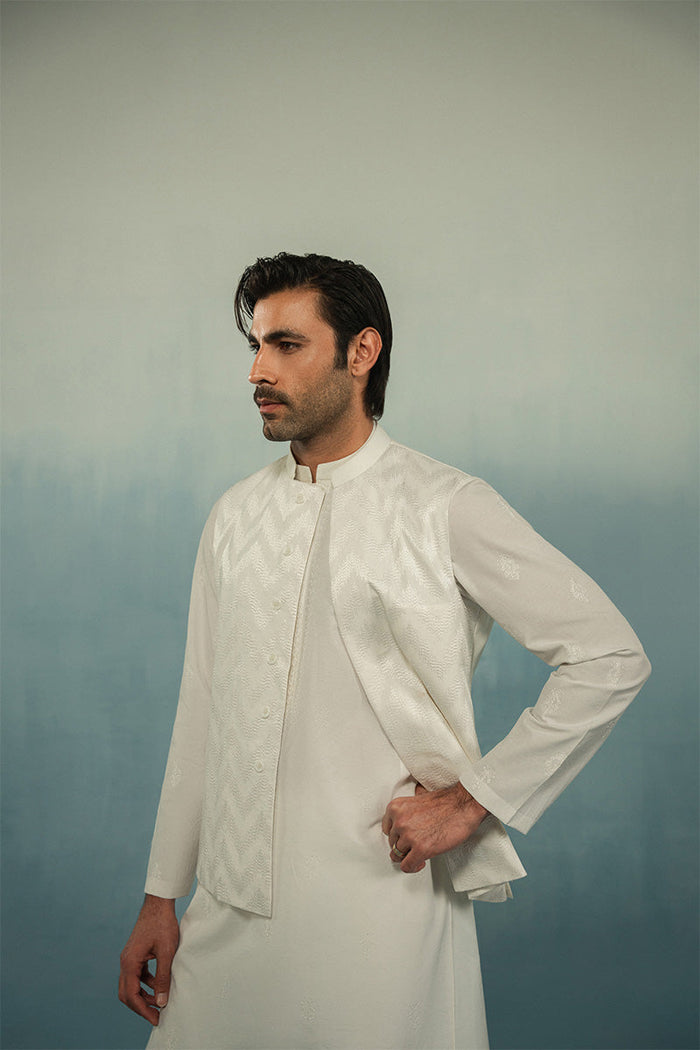 White' Embroidered Waistcoat