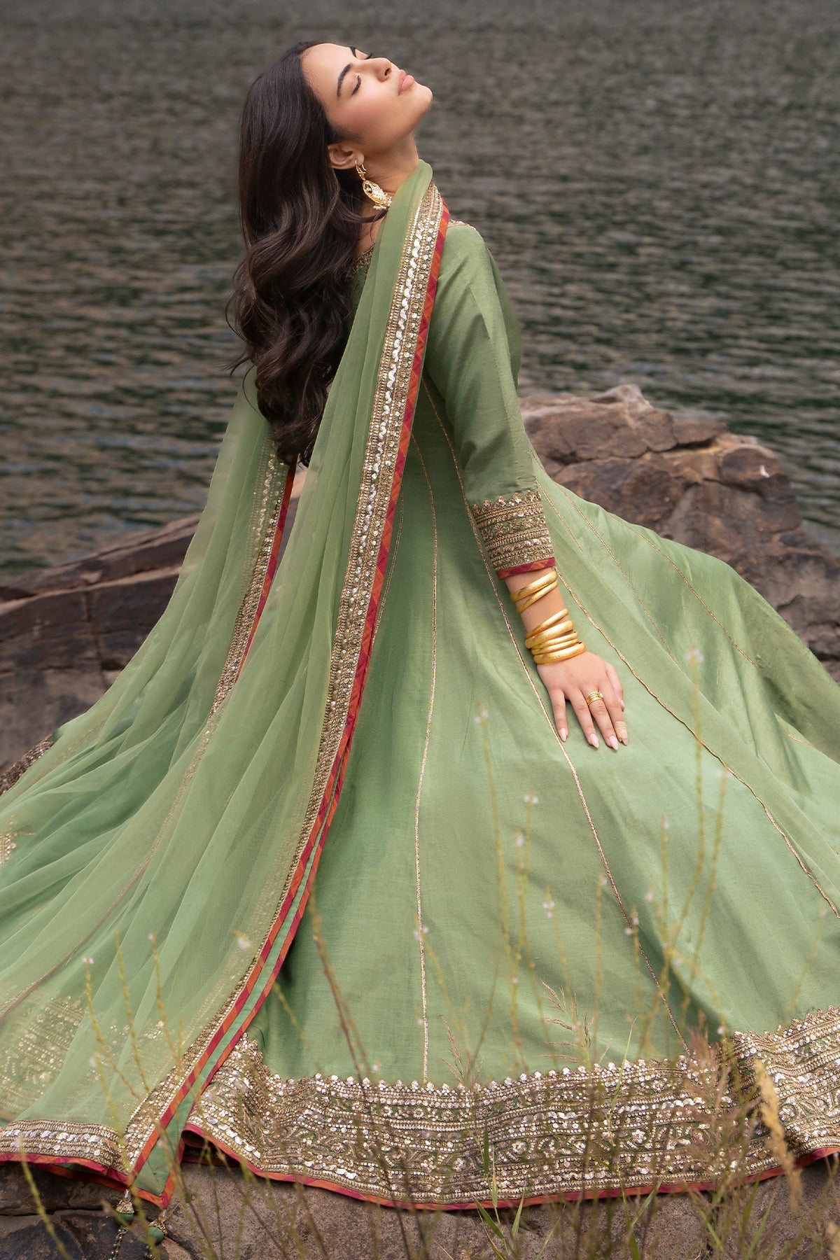 3-PC Stitched Embroidered Raw Silk CMA-6-475