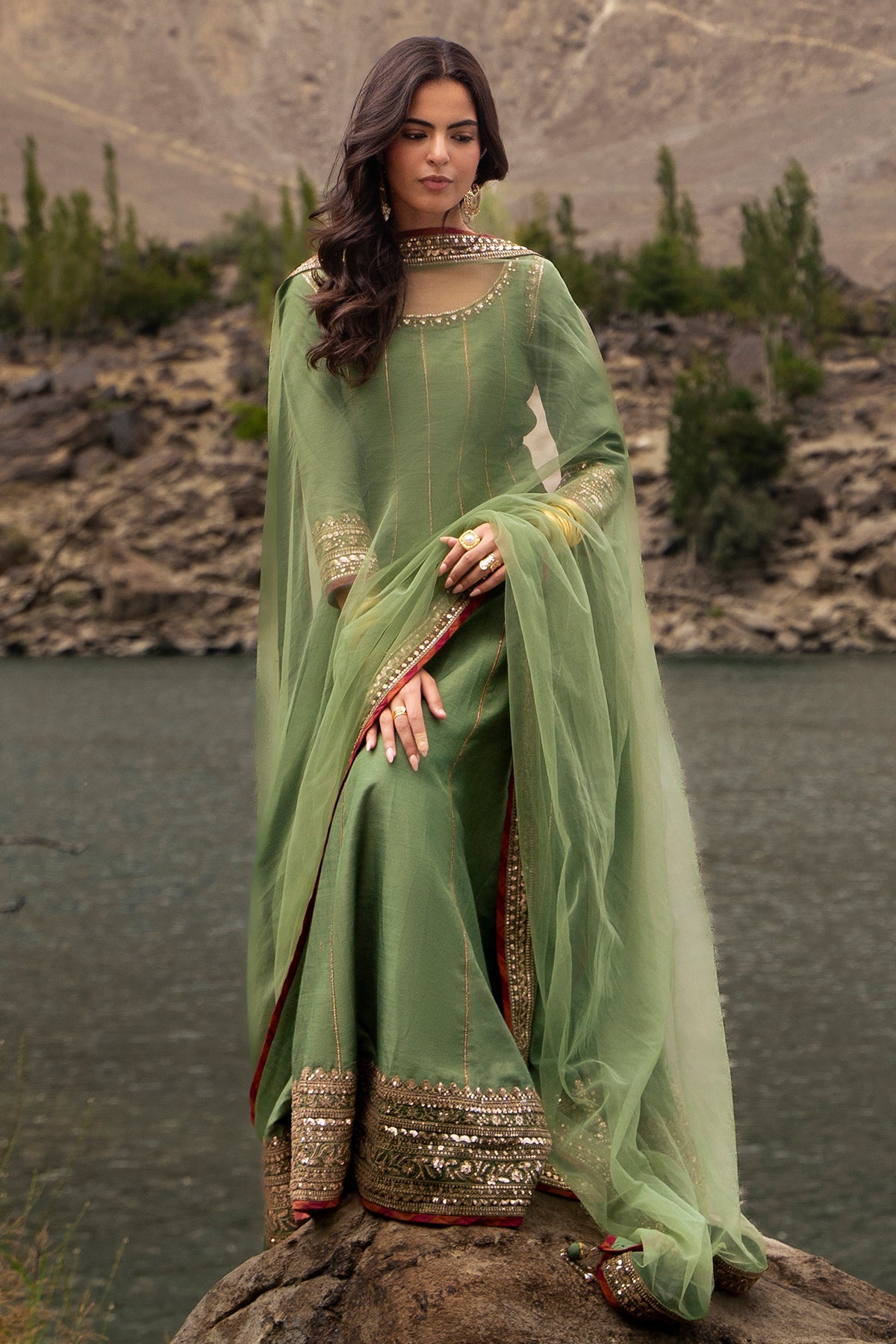 3-PC Stitched Embroidered Raw Silk CMA-6-475