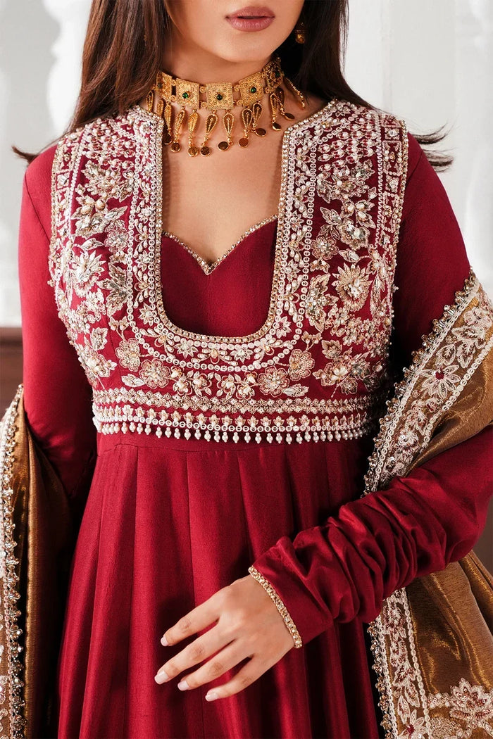 Rayan Festive Pishwas with Sharara & Copper Chanderi Dupatta | Saad Bin Shahzad Festive Pret ’26