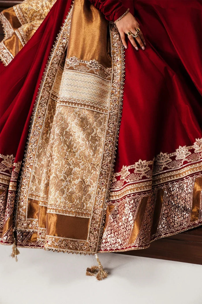 Rayan Festive Pishwas with Sharara & Copper Chanderi Dupatta | Saad Bin Shahzad Festive Pret ’26