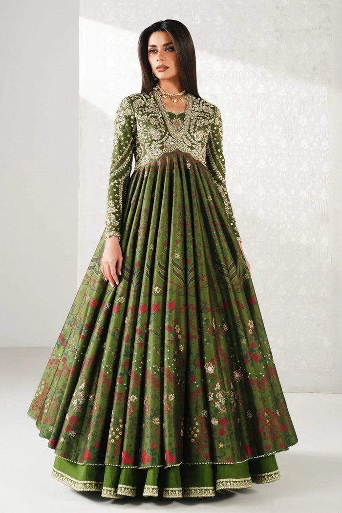 Habyah Festive Pishwas with Lehnga & Silk Dupatta