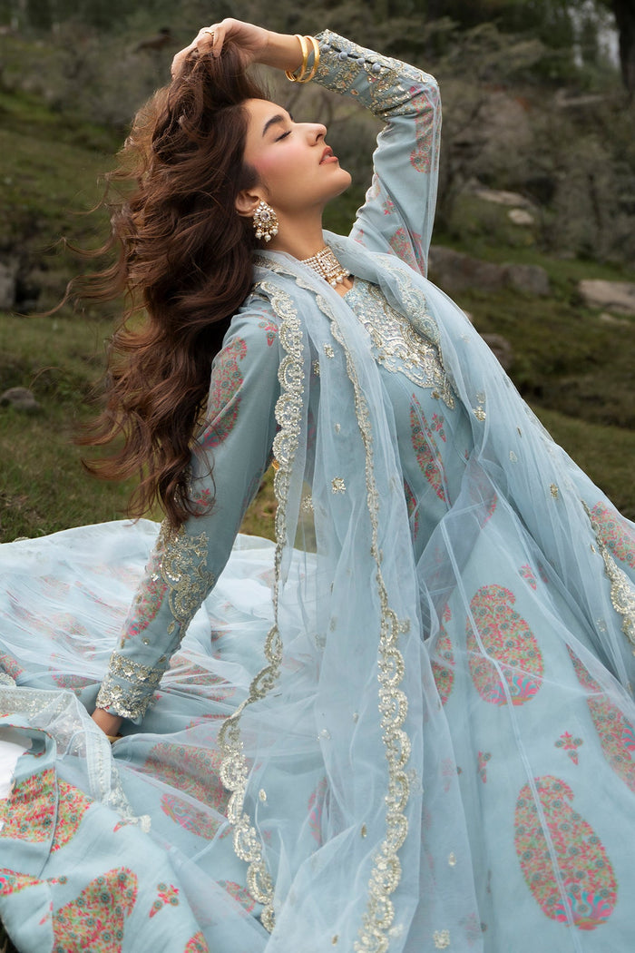 3-PC Stitched Embroidered Poly Net CMA-6-540