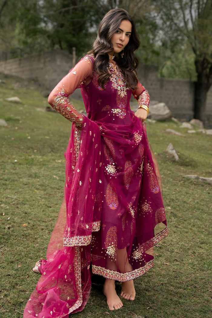 3-PC Stitched Embroidered Poly Net CMA-6-481