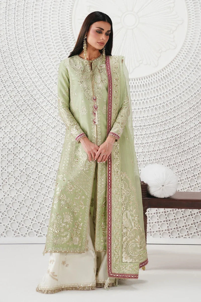 Reeha Festive Pret ’26 by Saad Bin Shahzad | Mint Shirt with Gold Embroidery and Dazzling Detailing